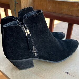 Frye Black Suede Ankle Booties